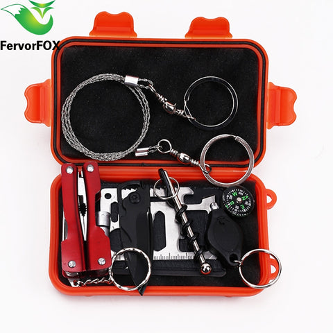 1 Set Outdoor Emergency Equipment SOS Kit First Aid Box