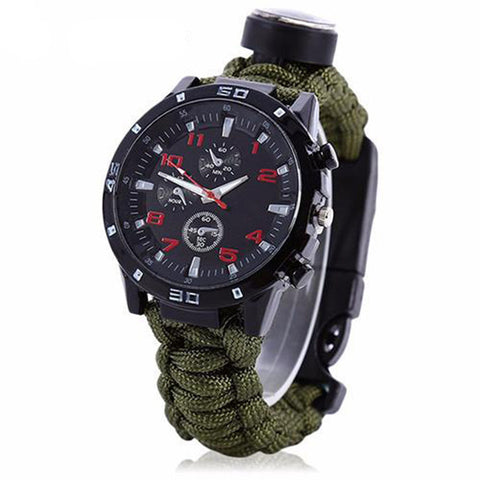 Outdoor Camping Survival Bracelet Watch Compass