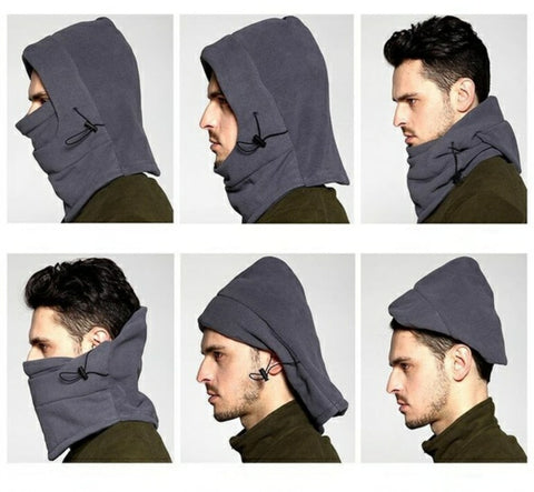 6 in 1 Thermal Fleece Balaclava Hood Police Swat Ski Bike