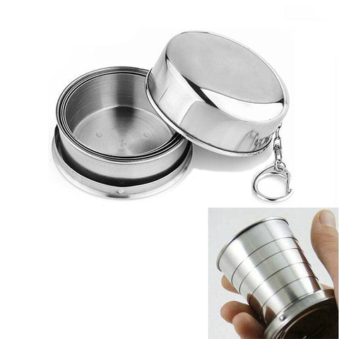 1Pcs Stainless Steel Folding Cup Travel Tool Kit