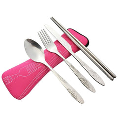 4 Pcs/Set Stainless Steel Fork Spoon